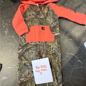 Carhartt Orange and Camo Hooded Onesie